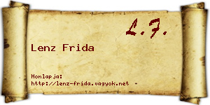 Lenz Frida névjegykártya